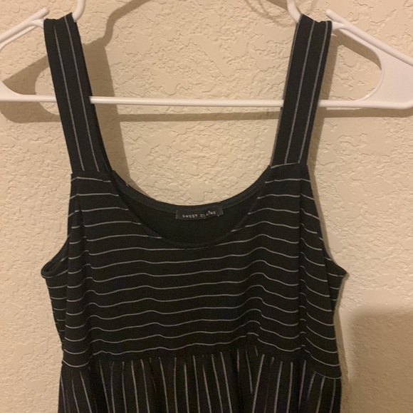 Sweet Claire, Black and silver striped jumper dress. Girls size large. - Picture 3 of 4